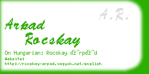 arpad rocskay business card